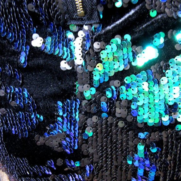 Green Sequin Mini Dress TopShop Color change Sexy Cocktail Party UK 8= US Size 4 - Picture 7 of 10